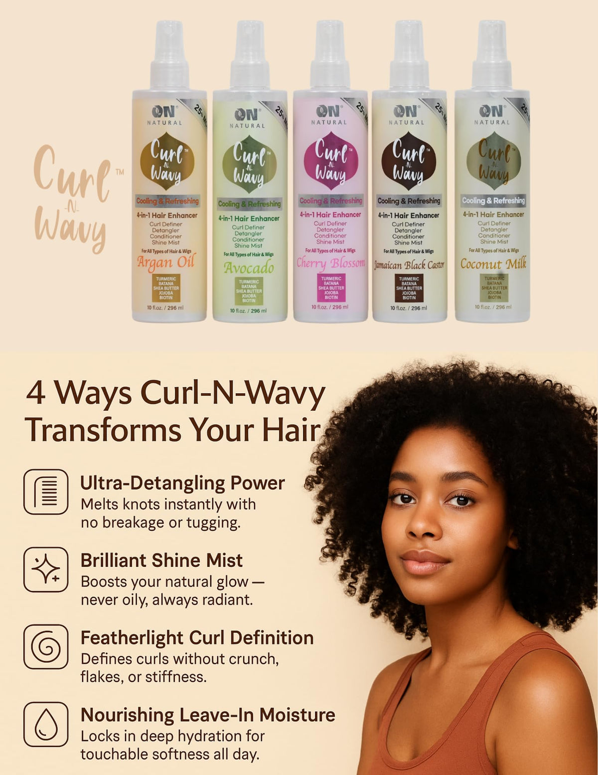Natural Curl-N-Wavy 4-in-1 Hair Enhancer 10 OZ I262313