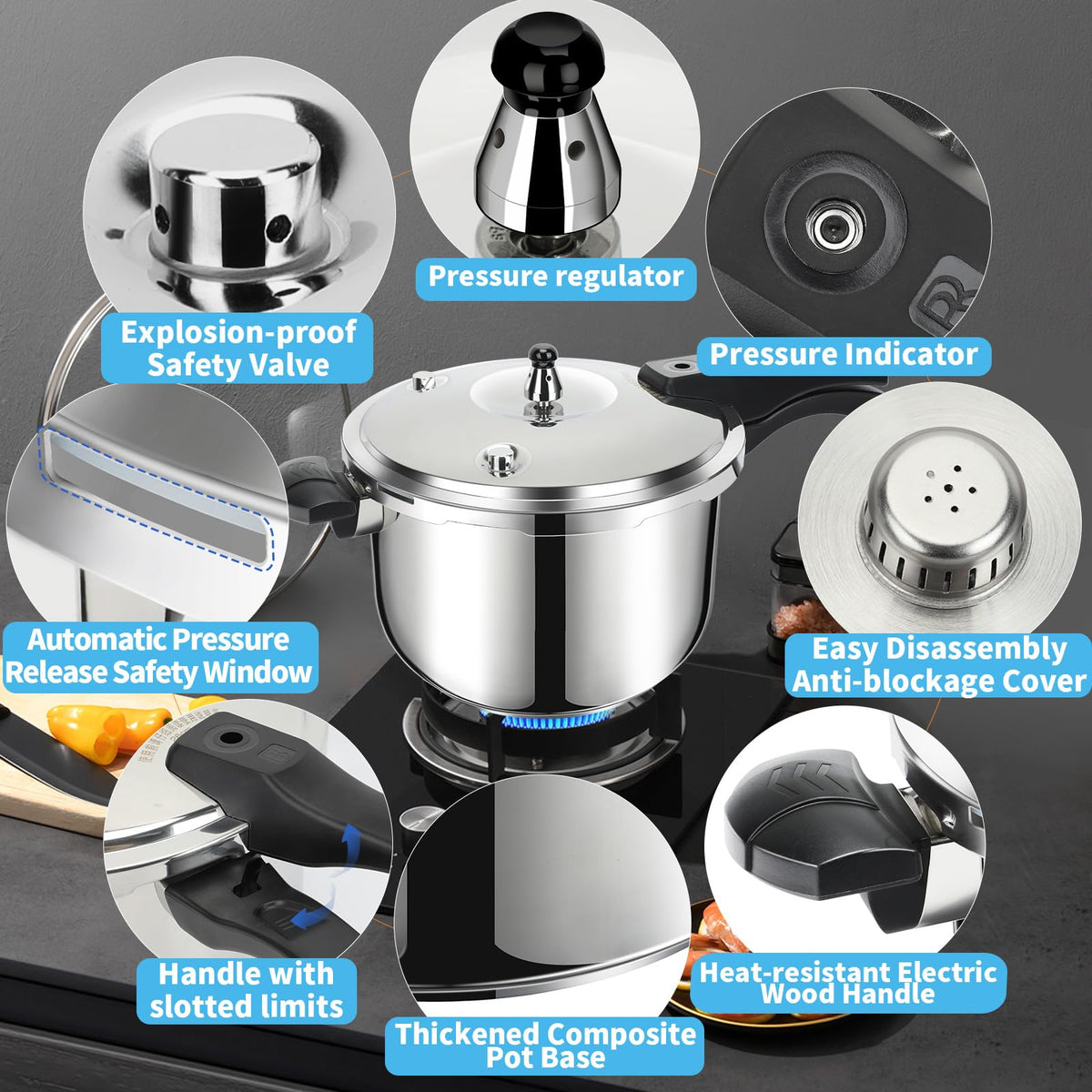 Stainless Steel 3 Quart Pressure Cooker M322