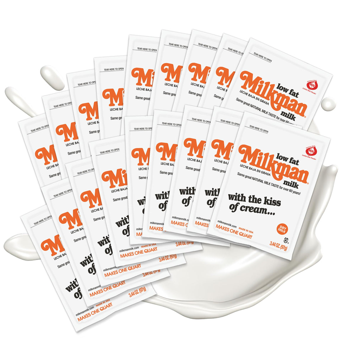 Low-Fat Instant Dry Milk Powder Packets 18 Pack U27405