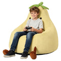 Yellow Faux Rabbit Fur Memory Foam Bean Bag Chair M5596