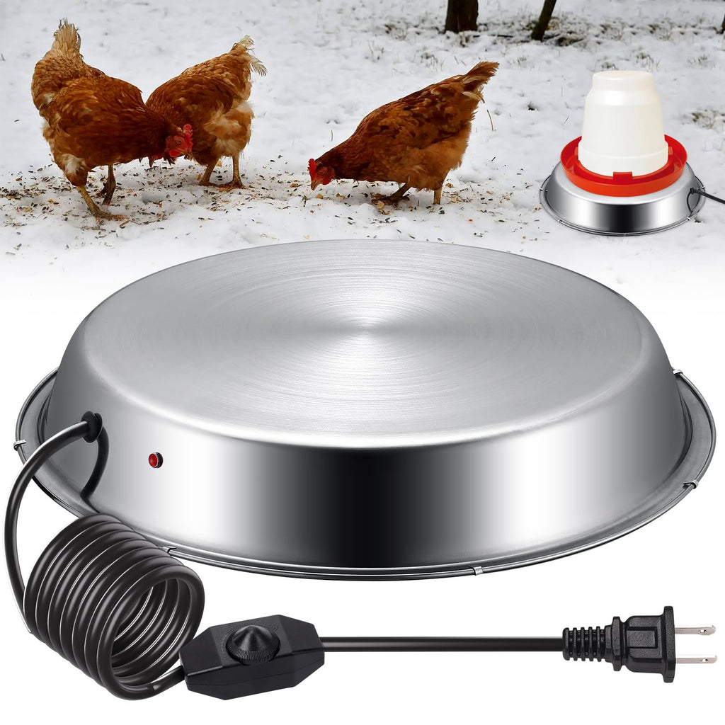 12 Inch 5 Gallons Poultry Waterer Heated Base with Thermostat D3150