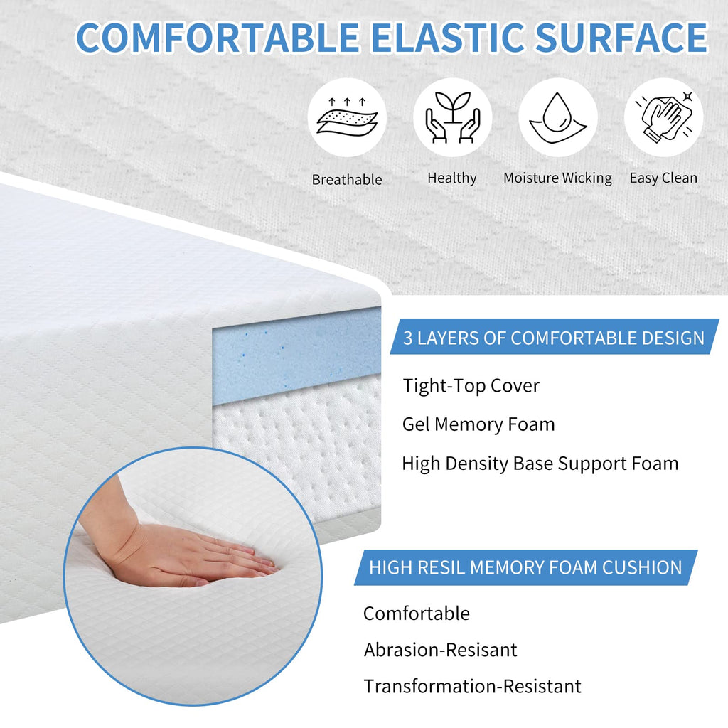 5 inch Gel Memory Foam Twin Mattress P807