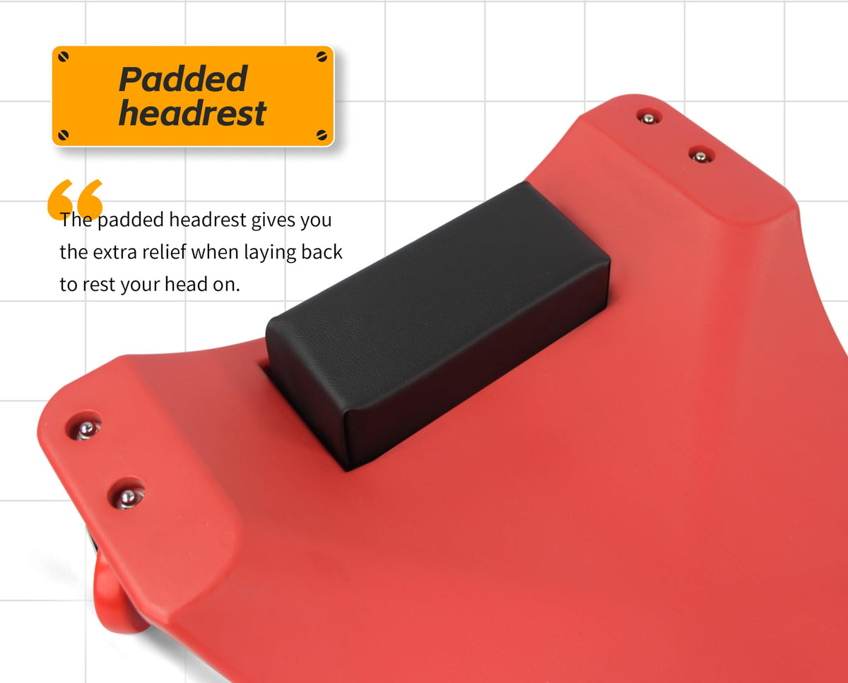 40 Inch Plastic Rolling Garage Creeper with Padded Headrest C9803