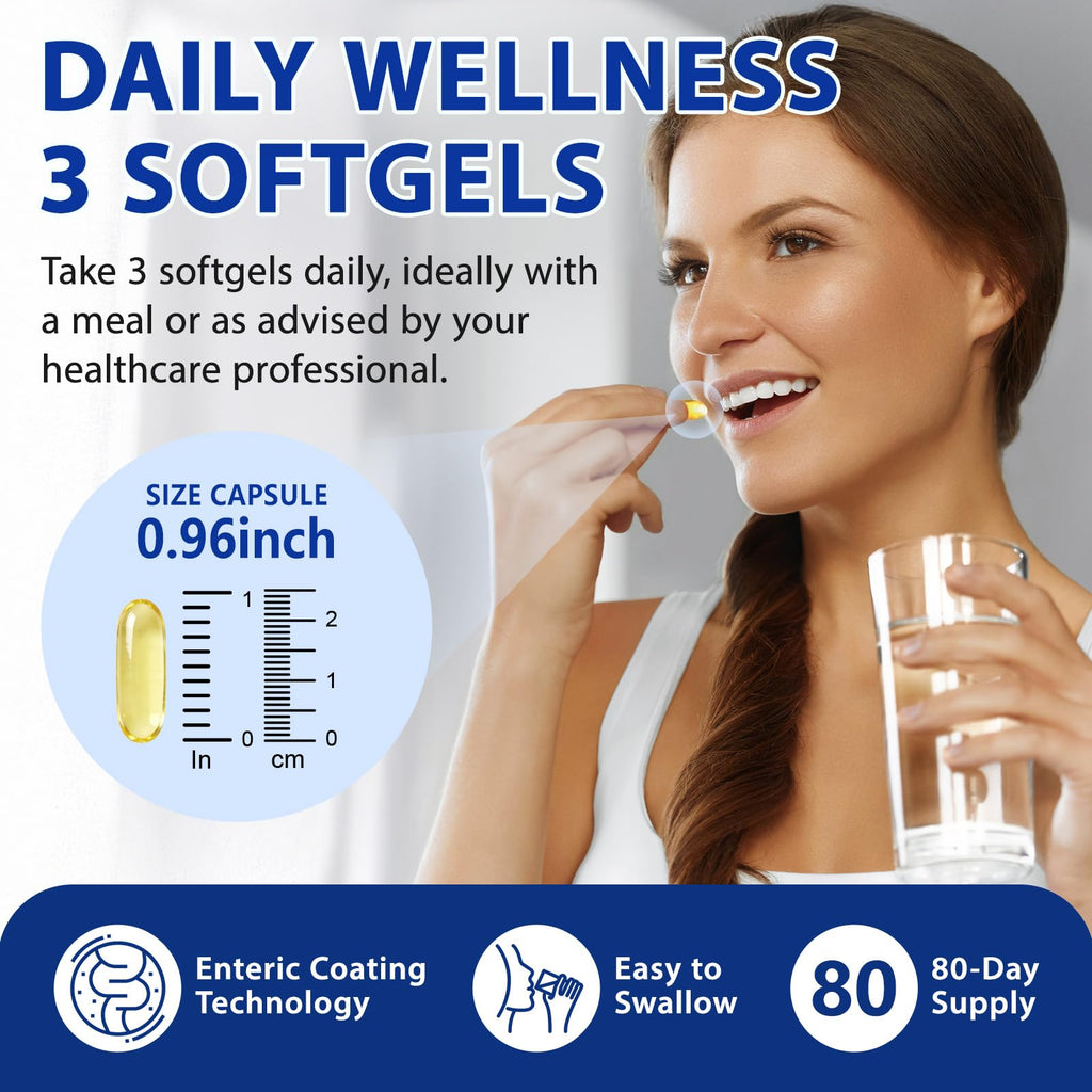 Omega 3 Fish Oil 4200mg 240 Softgels Lemon Flavor W500