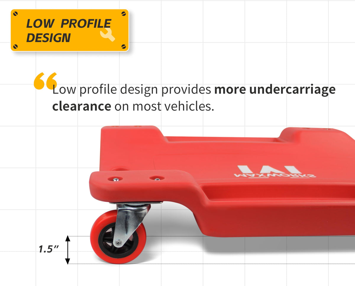 40 Inch Plastic Rolling Garage Creeper with Padded Headrest C9803