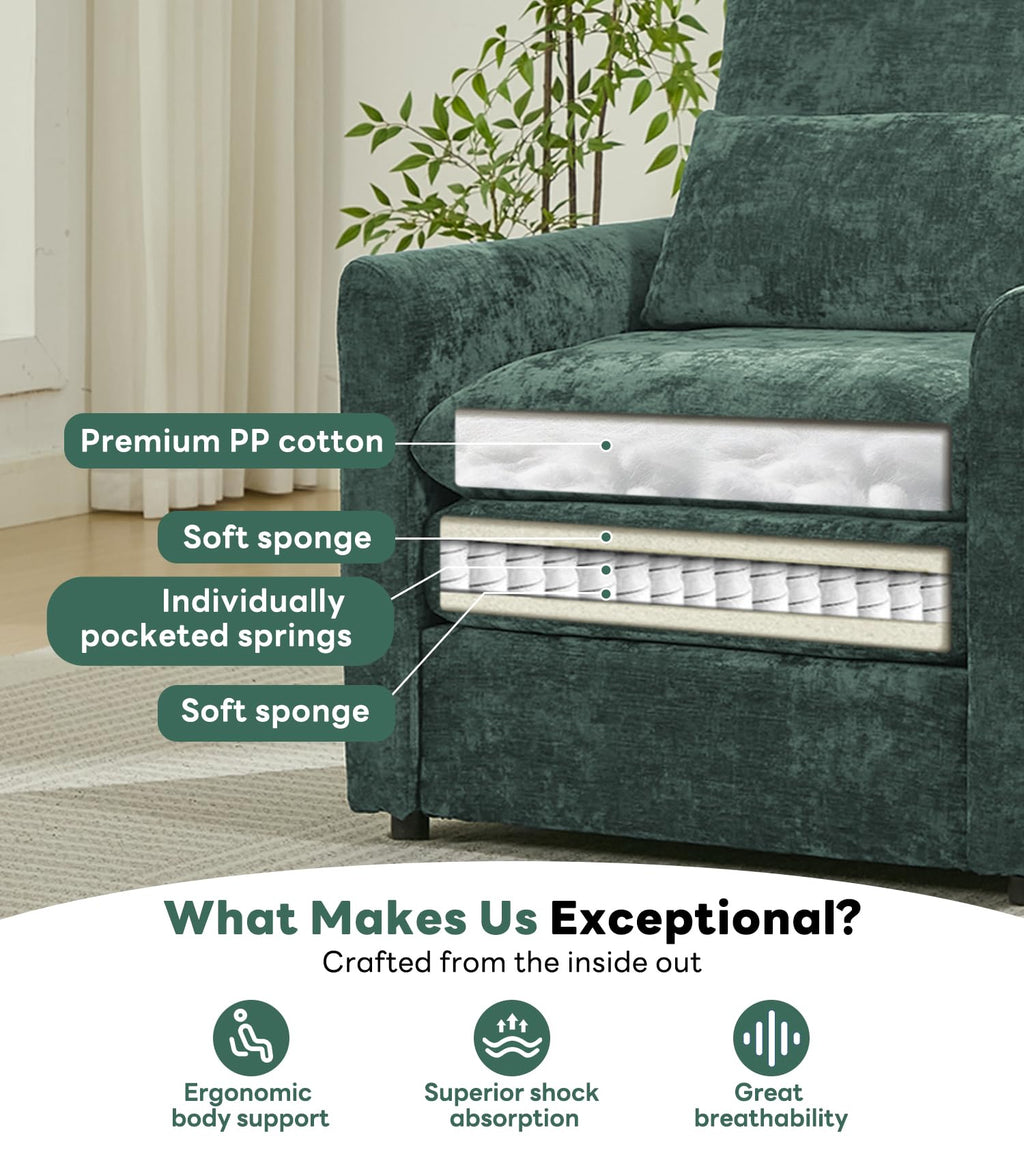 Green 2-Pack Upholstered Accent Chair Set D25923