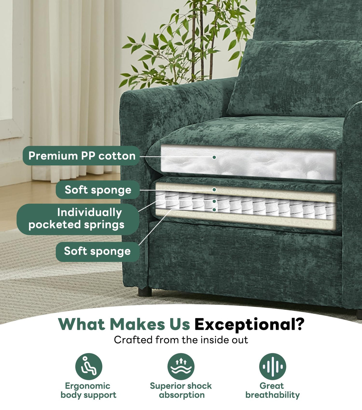 Green 2-Pack Upholstered Accent Chair Set D25923