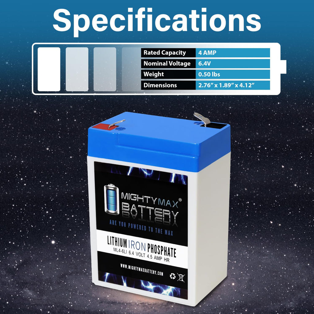 6 Volt 4.5 AH LiFePO4 Rechargeable Battery I824452