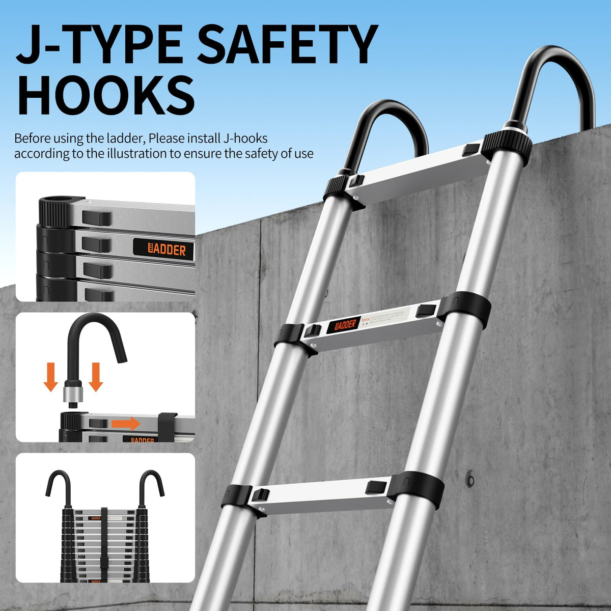19.5FT Aluminum Telescoping Ladder 330lbs O642