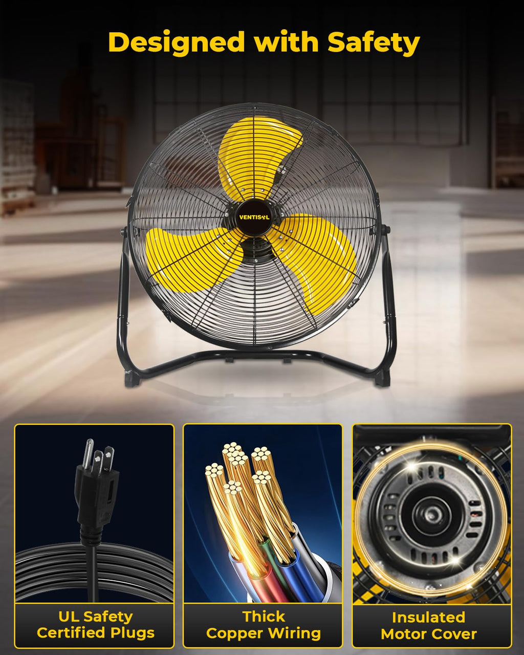 20 Inch 3 Speed Portable Floor Fan M344
