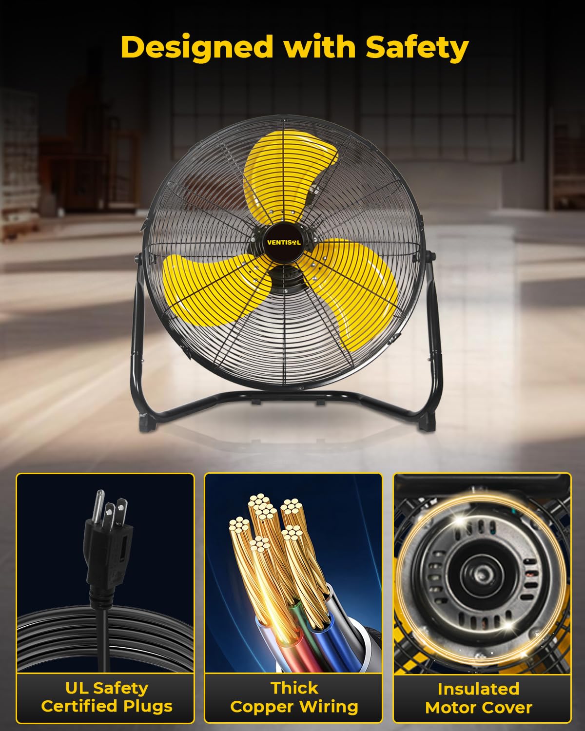 20 Inch 3 Speed Portable Floor Fan M344