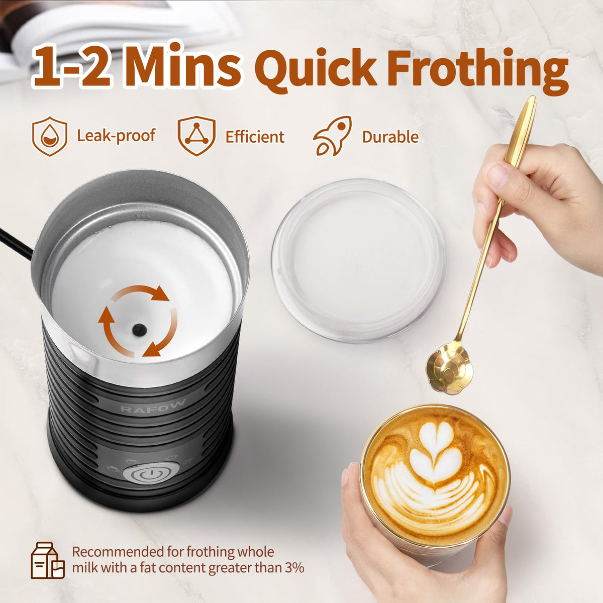 4 In 1 Electric Milk Frother Steamer 350ml Q145732