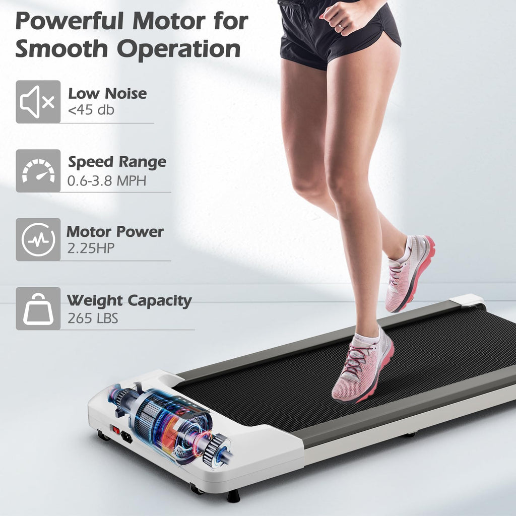 Under Desk Treadmill 265 lbs Capacity Portable 2 in 1 U898