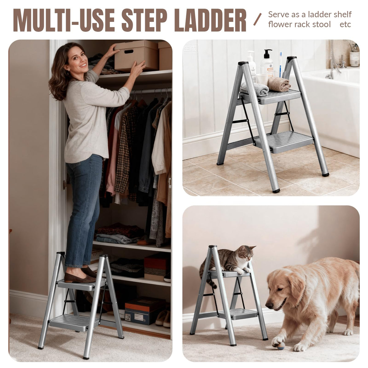 2 Step Steel Folding Step Stool B268