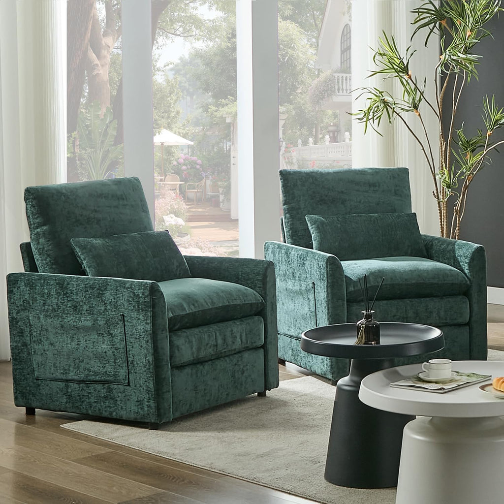 Green 2-Pack Upholstered Accent Chair Set D25923