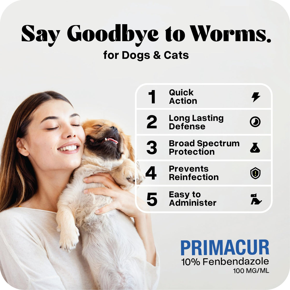 Broad-Spectrum Oral Suspension 10% for Dogs and Cats 120ML/4.1oz Bacon Flavor S827013