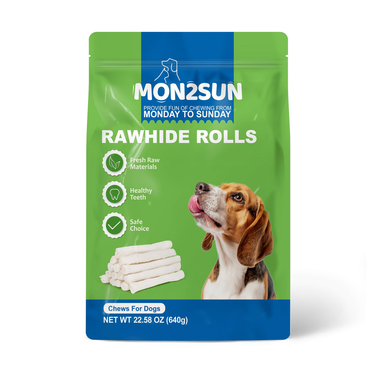 6Inch Natural Flavor Rawhide Rolls Dog Treats D9400