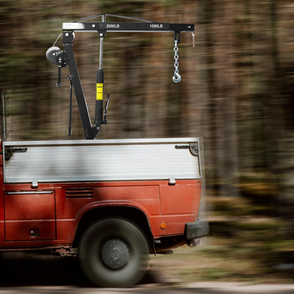 2000 lbs Folding Truck Crane with Hydraulic Winch R3073