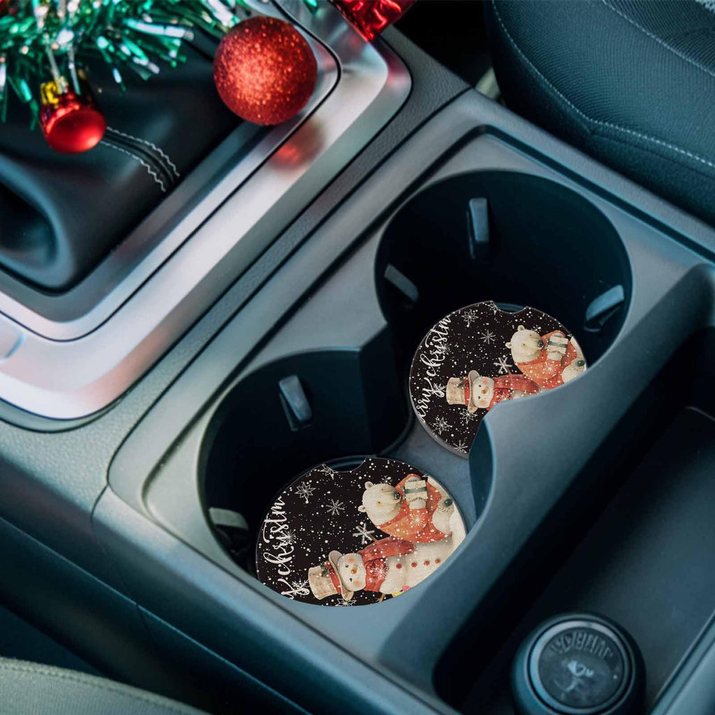 Absorbent Ceramic Stone Car Coasters Set of 2 L818