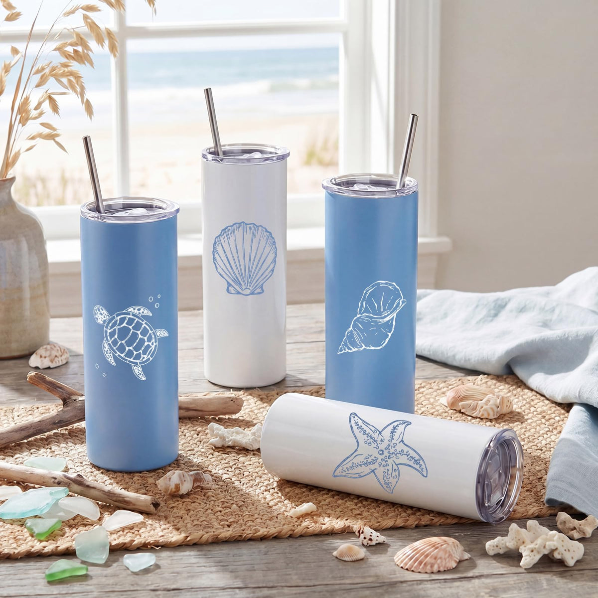 4 Pack Insulated Stainless Steel Tumblers J19657