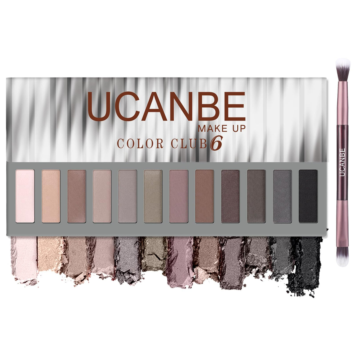 12 Color Neutral Matte Shimmer Eyeshadow Palette with Brush Y738