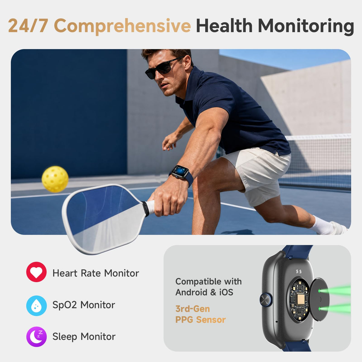Smart Watch 40mm 3 Bands Deep Blue N11112