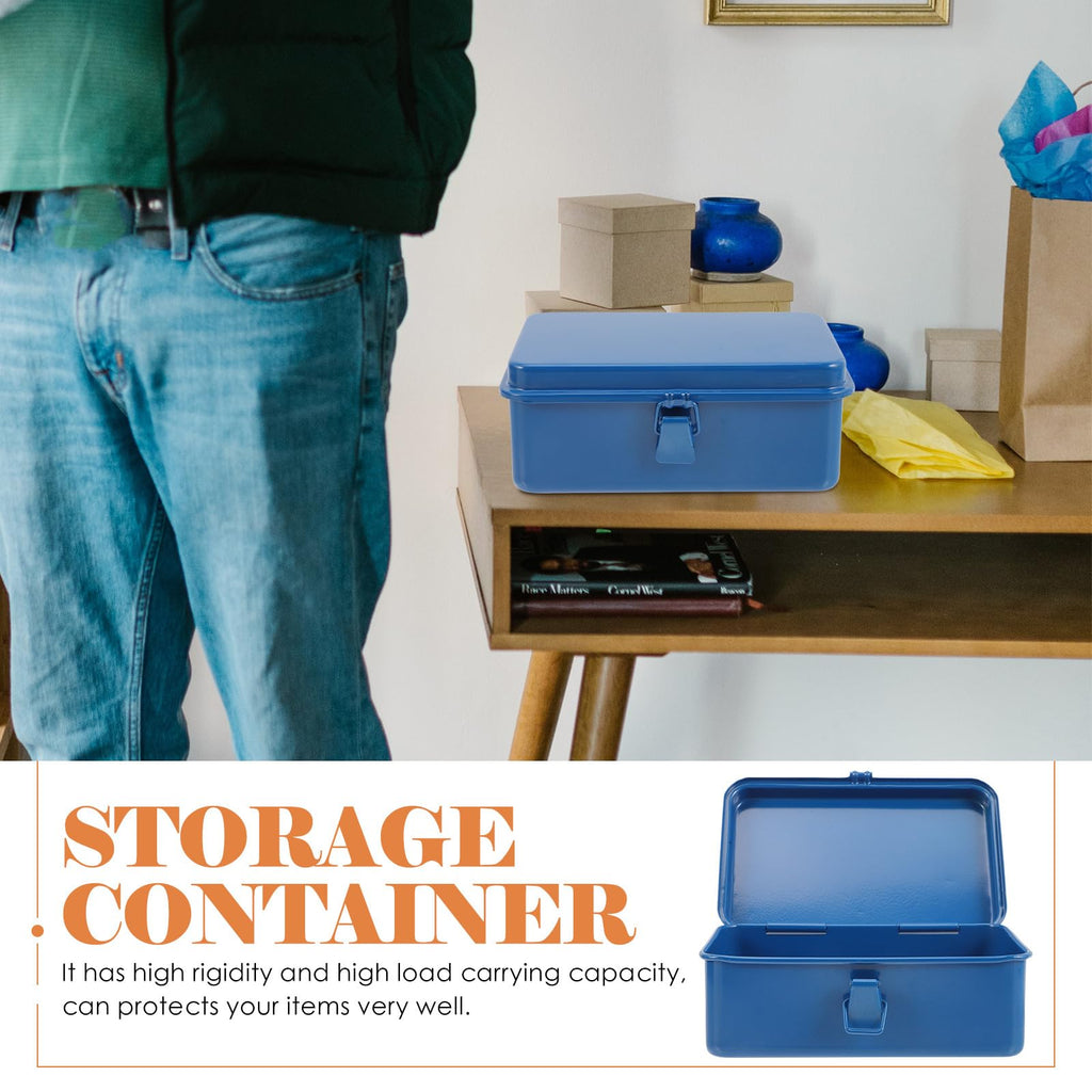 Blue Heavy Duty Portable Iron Toolbox Organizer L516