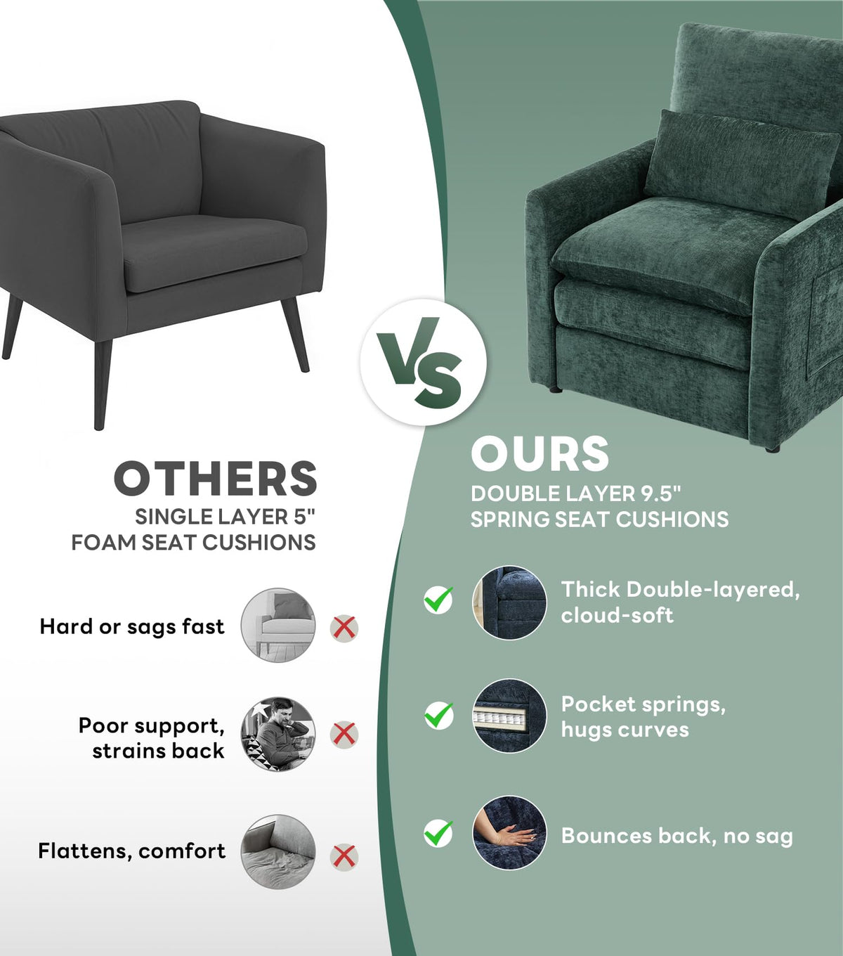 Green 2-Pack Upholstered Accent Chair Set D25923