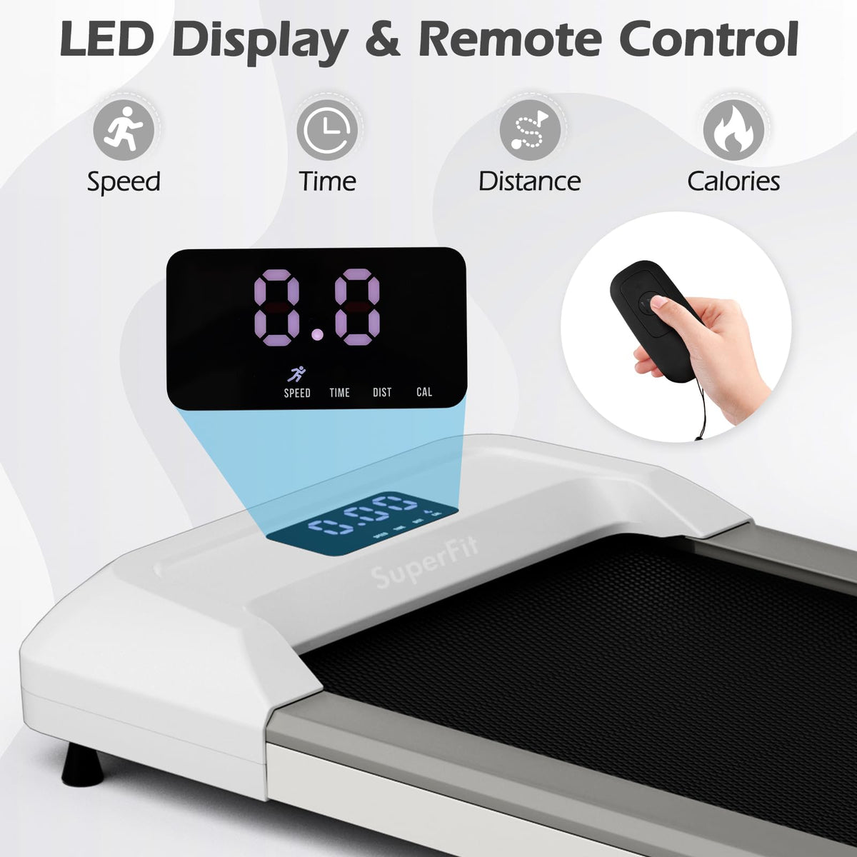 Under Desk Treadmill 265 lbs Capacity Portable 2 in 1 U898