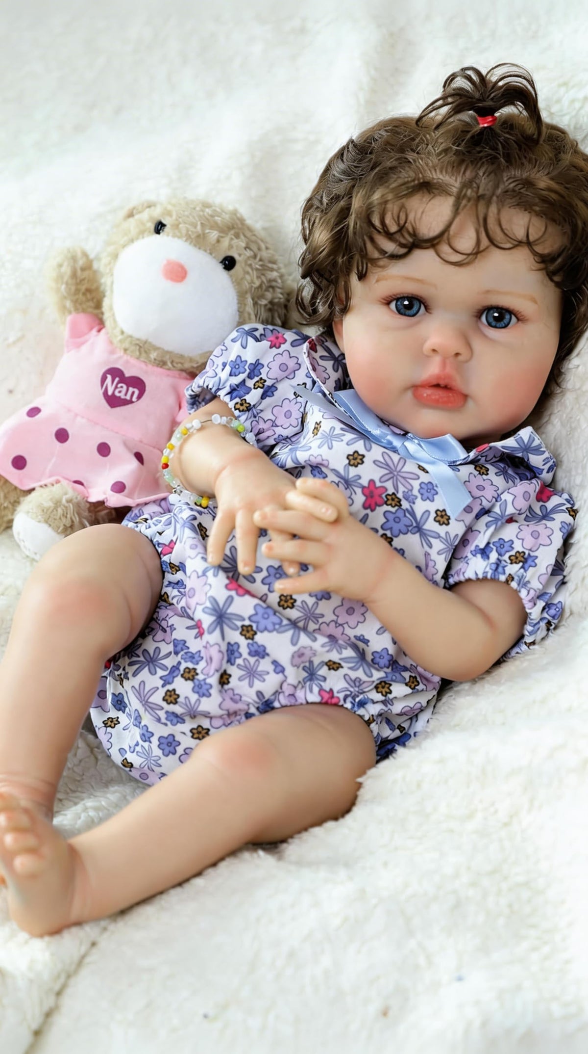 20 Inch Silicone Reborn Baby Doll with Curly Hair E633623