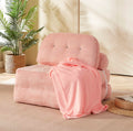Pink Foldable Sofa Bed with Pillow & Blanket Z753
