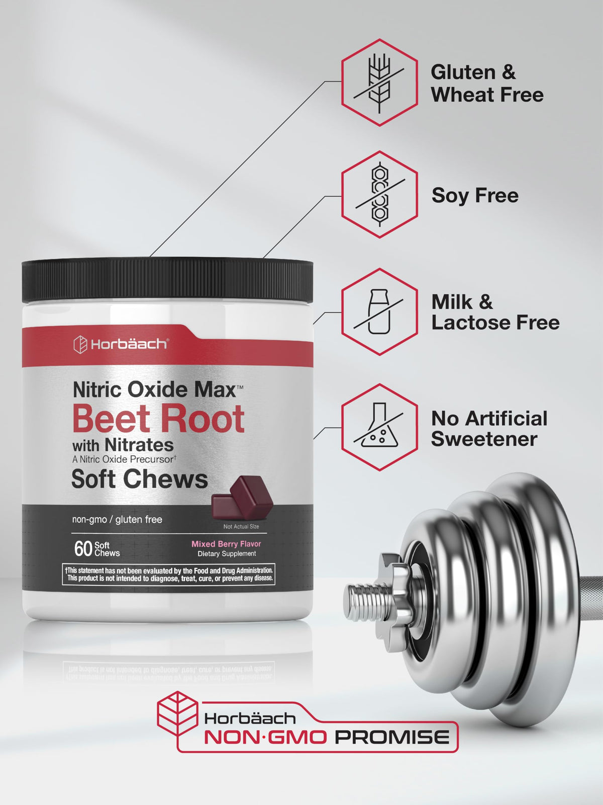 Beet Root Soft Chews 60 Count Mixed Berry Flavor L434794