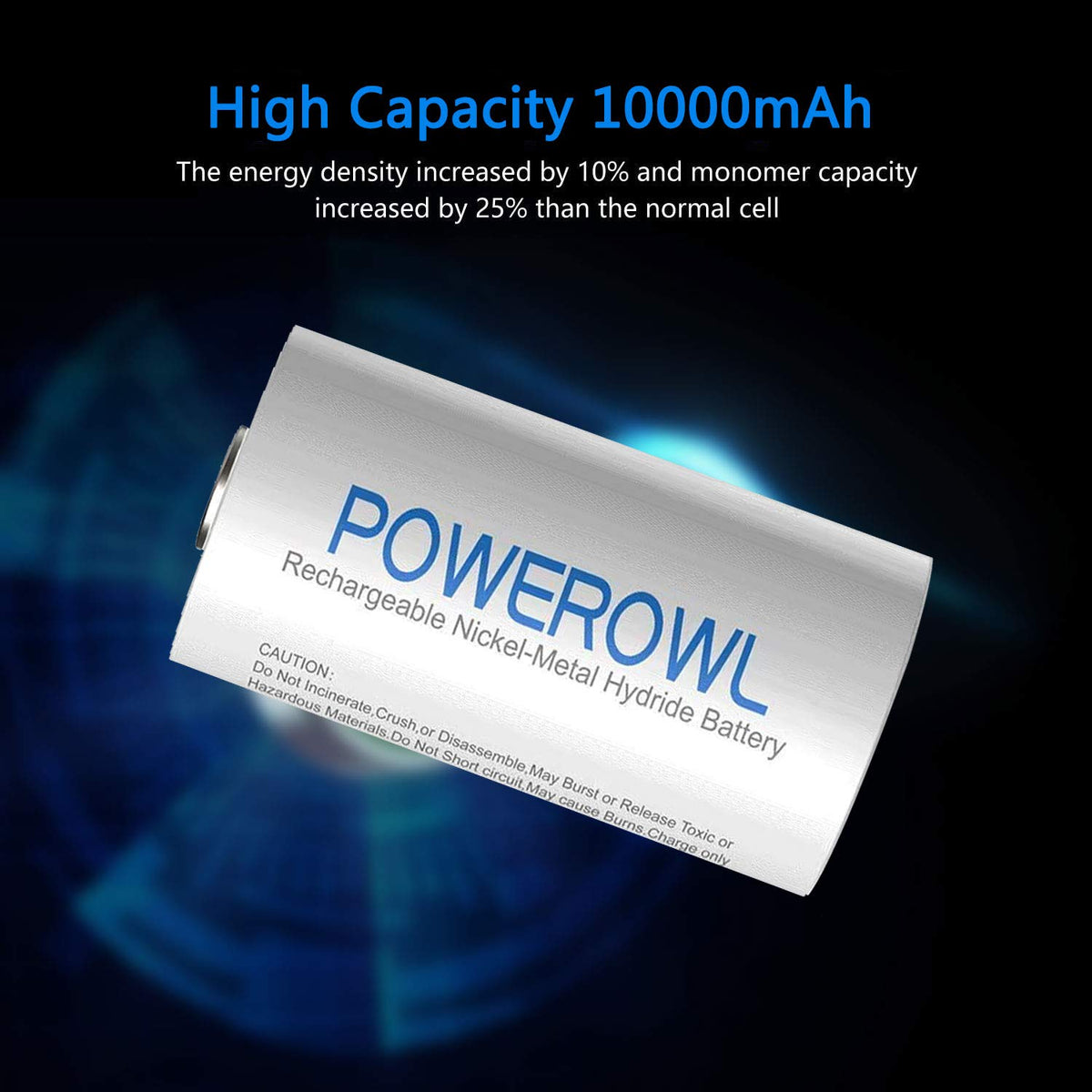 Rechargeable D Batteries 10000mah NiMH 4 Count B457