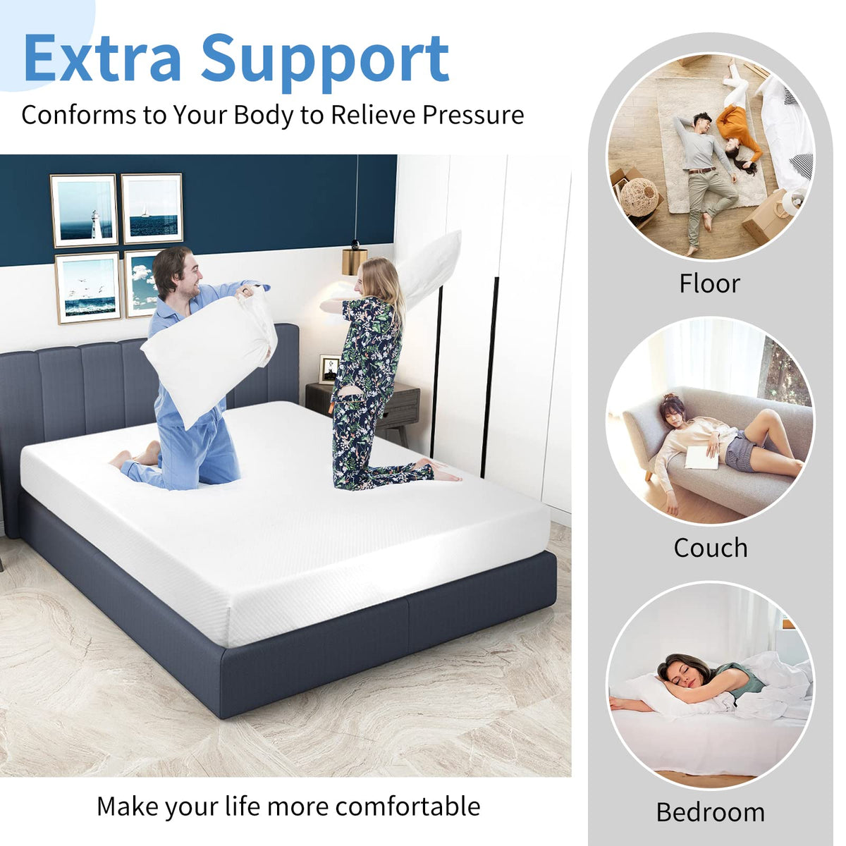 5 inch Gel Memory Foam Twin Mattress P807
