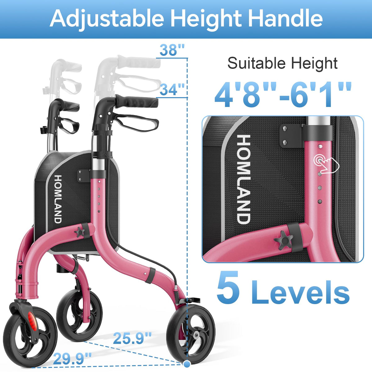 Foldable 3 Wheel Walkers J5846