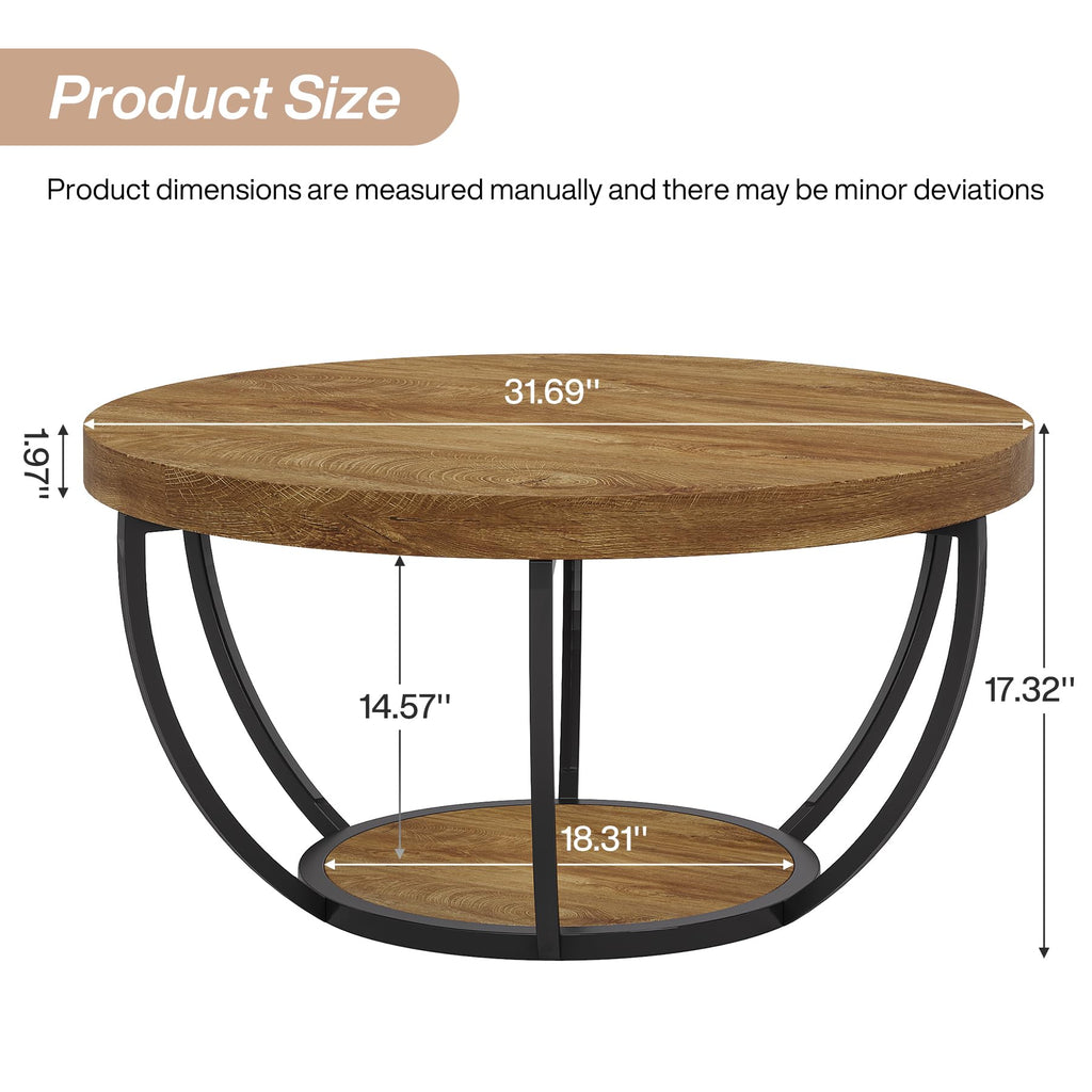 Round Coffee Table with Storage W58464