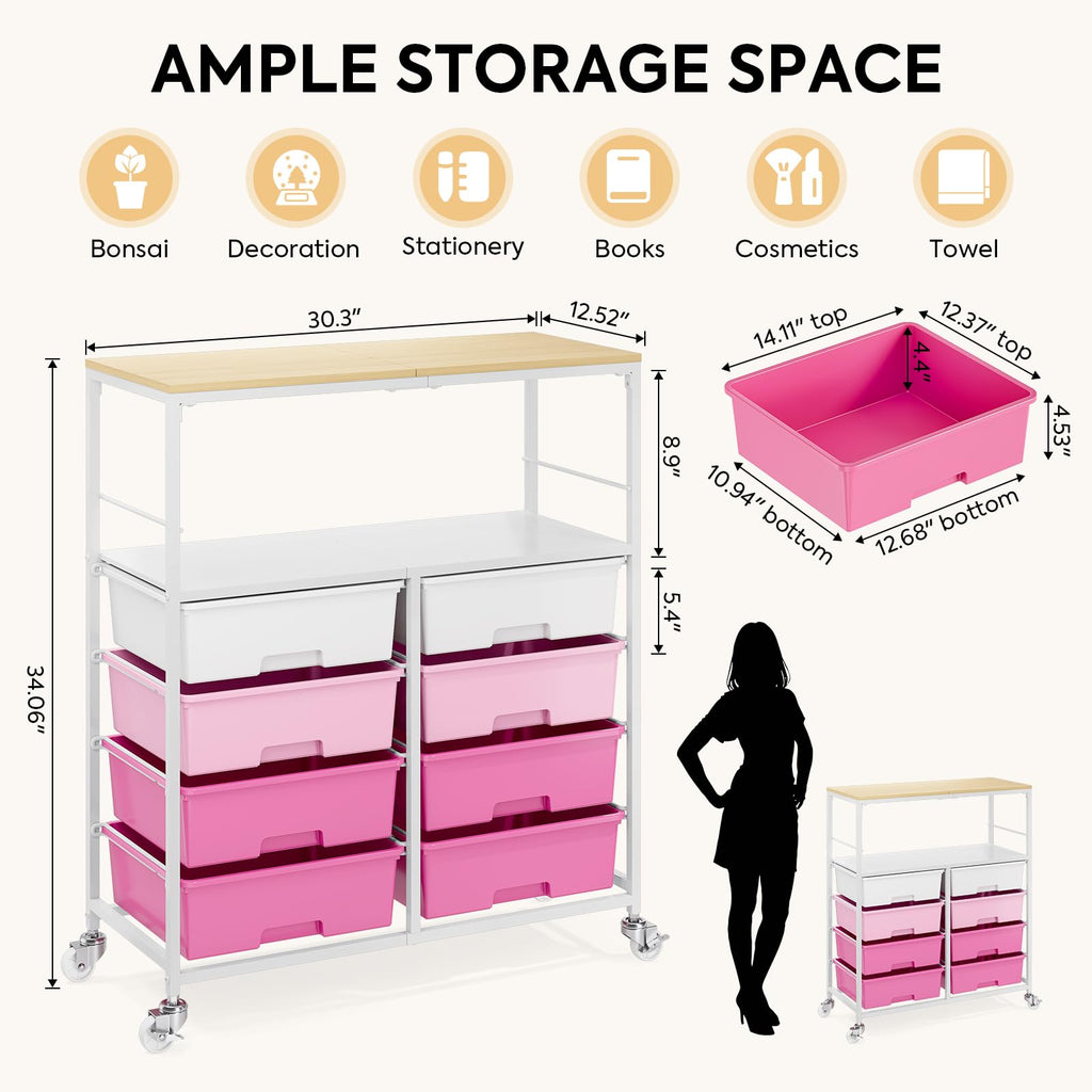 Rolling Storage Cart with 8 Drawers X74188