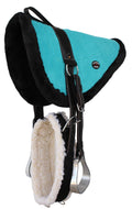 Turquoise Suede Leather Western Saddle Pad with Stirrups I167125