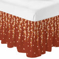 Brown Cherry Blossoms Ruffle Wrap Around Bed Skirt California King 18" Drop C89904