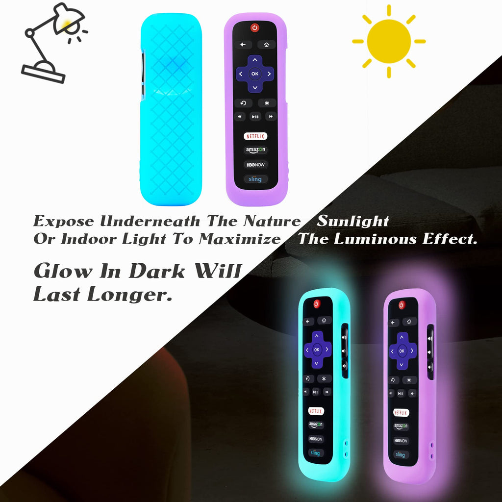 Silicone Remote Cover, 2-Pack, Glow in the Dark, Blue/Purple G6949