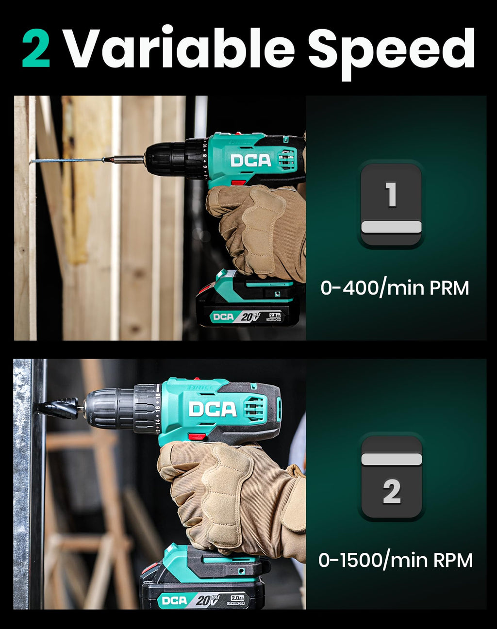 Cordless Drill Set 354 in-lbs Torque 3/8" Keyless Chuck 20V M50044