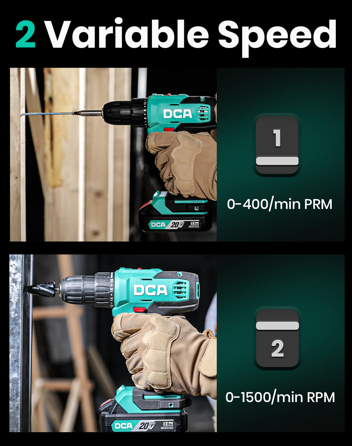 Cordless Drill Set 354 in-lbs Torque 3/8" Keyless Chuck 20V M50044