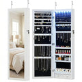 White 6 LEDs Mirror Jewelry Cabinet D109540