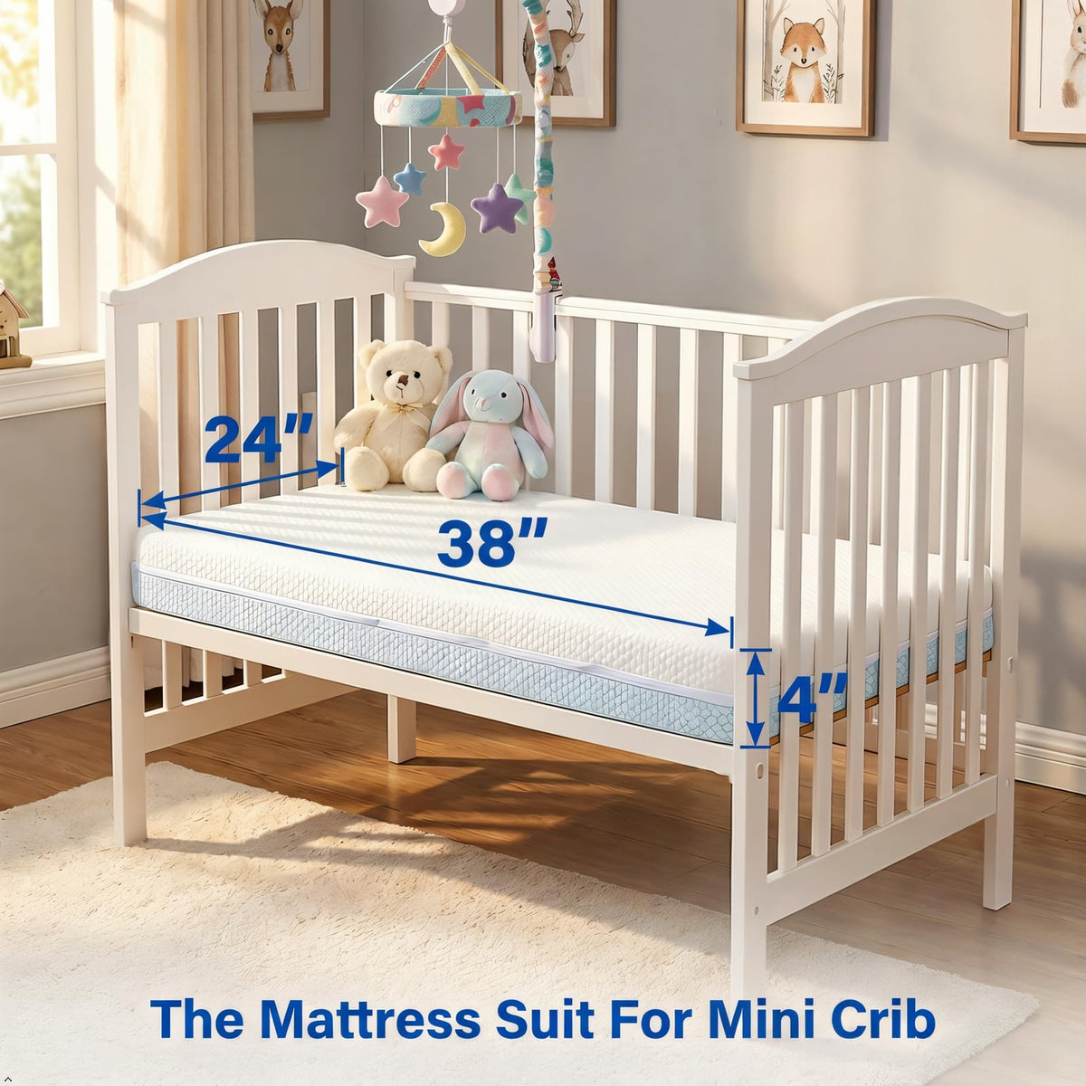Mini Crib Mattress Dual-Sided Foam with Washable Cover P50872