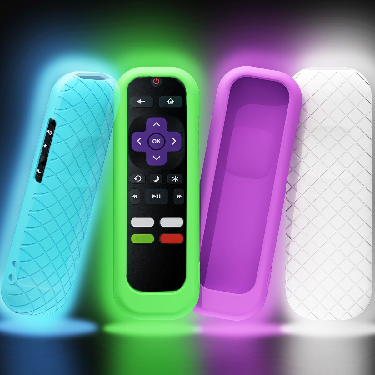 Silicone Remote Cover, 2-Pack, Glow in the Dark, Blue/Purple G6949