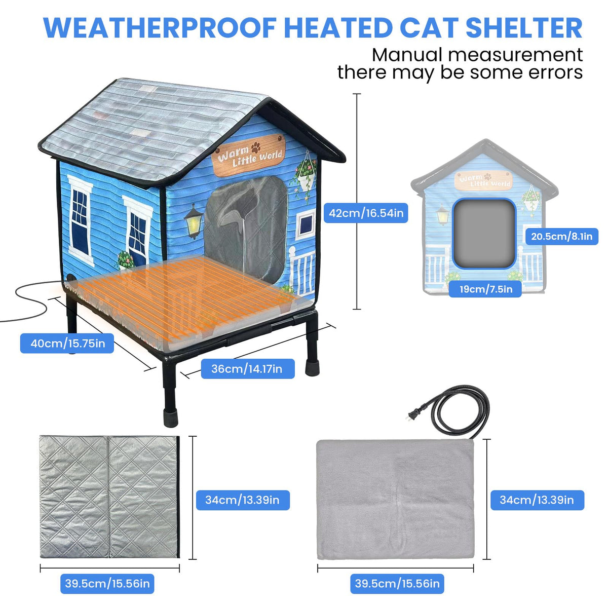 Heated Cat House with Dual Escape Doors R346