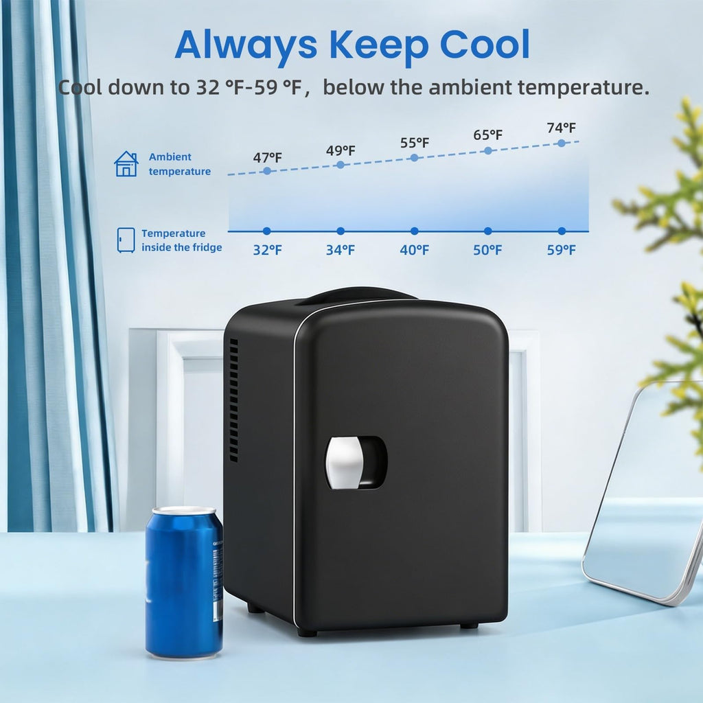 Black 4L Compact Mini Fridge Q769
