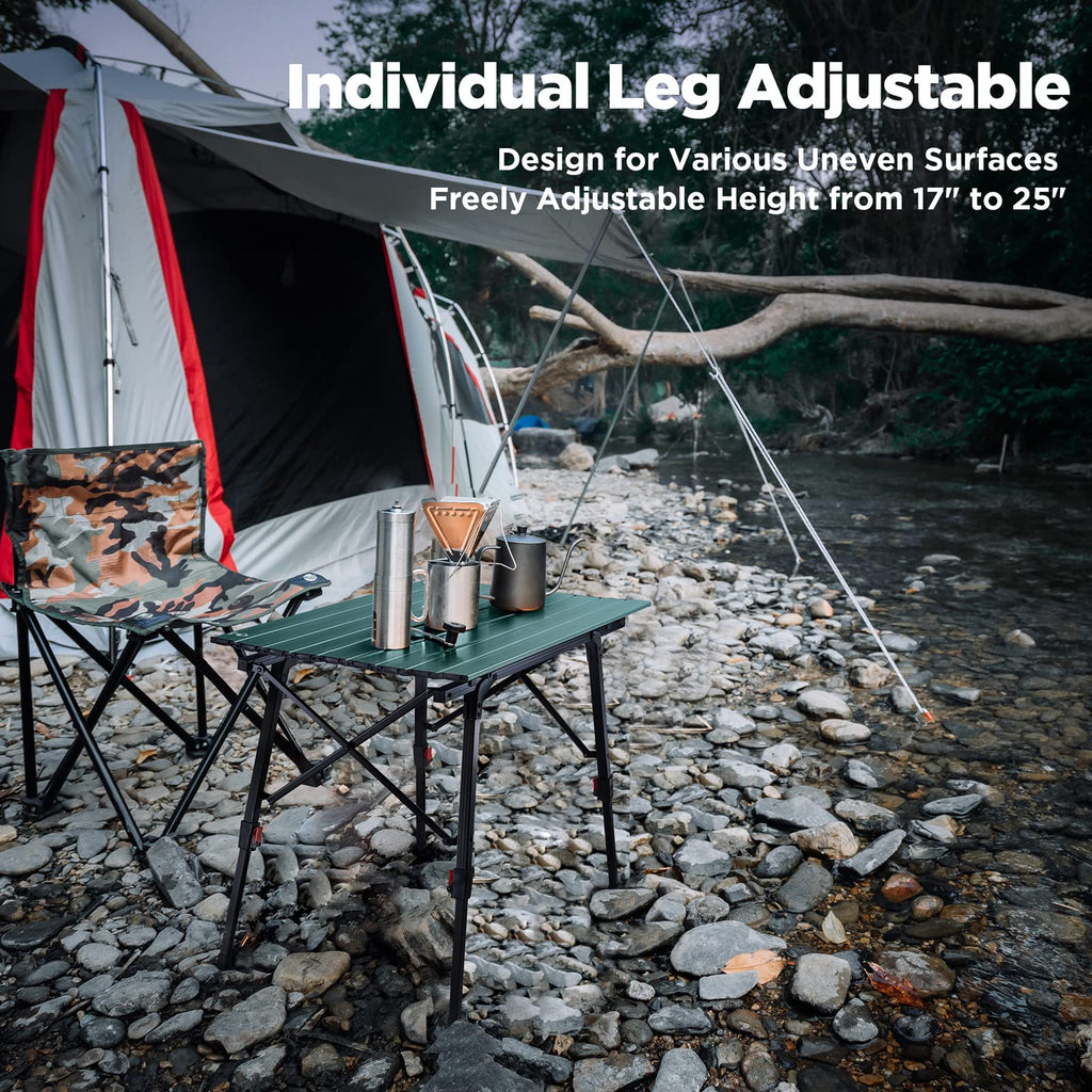 Portable Aluminum Camping Table with Adjustable Legs B7441