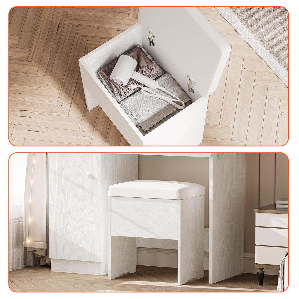 Vanity Desk with Charging Station and Storage Q520243