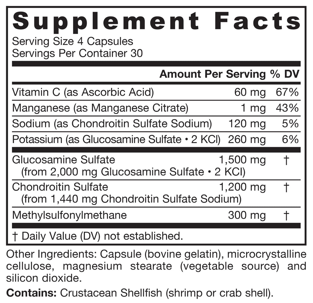 Glucosamine, Chondroitin, and MSM, 120 Capsules V64293